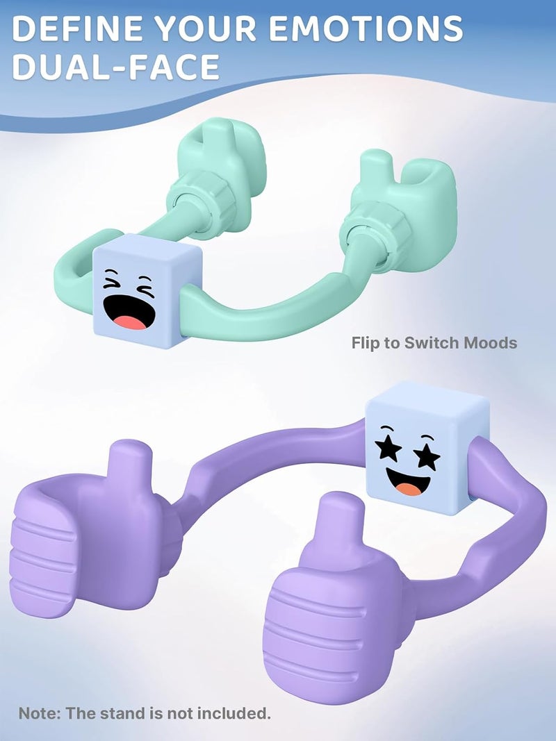 CALDEVER Stocking Stuffers for Teens Girls Boys Adults Cell Phone Holder with Clip: Dual-Sided Mood Cubes Clips for Gesture Phone Stand Desk Accessory Cool Gadget Birthday Gifts for Men Kids Women Christmas - Image 2
